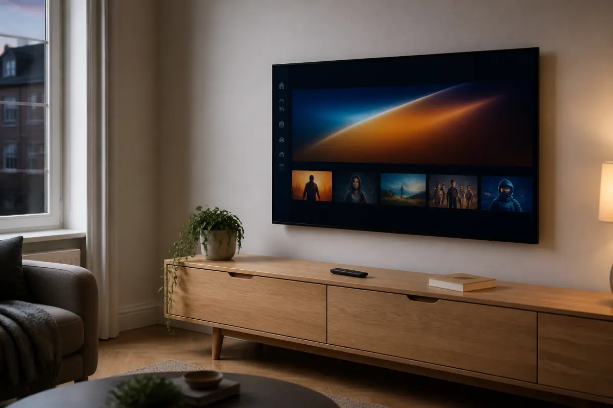 Living room TV ready for IPTV HIGH TECH setup